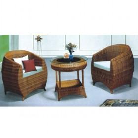 Traditional Cozy Stylish Beige Rattan Chair Set