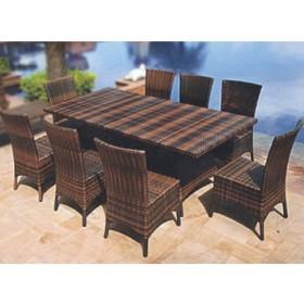 Hot Sale Brown Elegant Wicker Dining Rattan Chair Set