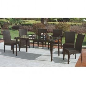 High Quality Low Price Brown Wicker Rattan Dining Set/ Rattan Patio Set