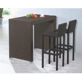 High Quality Modern Design Two Chairs Rattan Pub Set