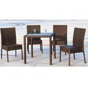 High Quality Brown Wicker Popular Rattan Dining Patio Set