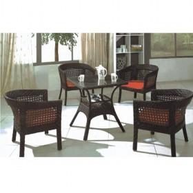 Leisure Stylish Compact Design Black Rattan Patio Dining Set