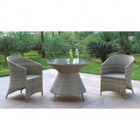 Novelty Design Light Grey Patio Rattan Dining Set