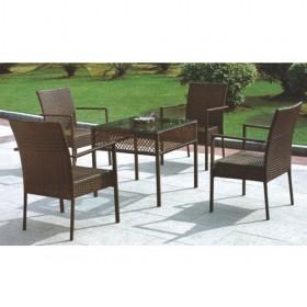 Good Quality Brown Rattan Dining Chairs Set