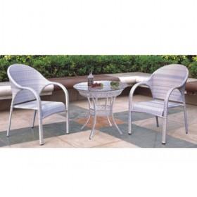 Sophicated Design White Wicker Dining Set