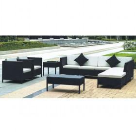 High Quality Black Modern Stylish Design Rattan Garden Sofa Set