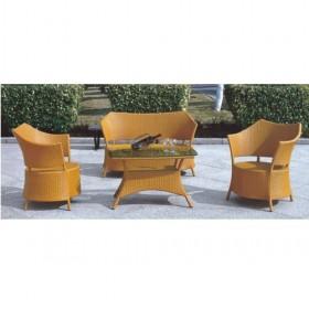 Yellow Classic Design Wicker Rattan Sofa Set