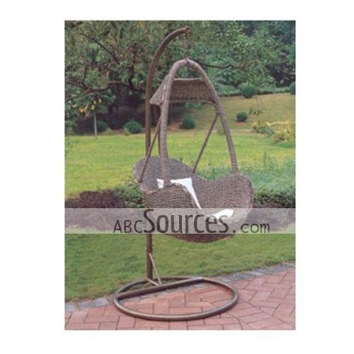 Delicated Design Gardening Rattan Swinging Chairs Set