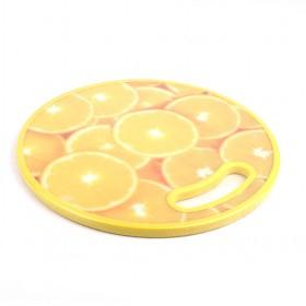 Round Chopping Board Yellow Orange Printing Cutting Board Kitchen Accessory