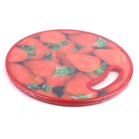 Round Red Strawberry Printing Cutting Board Chopping Kitchen Accessory