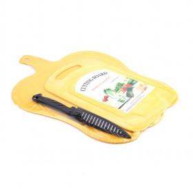 Yellow Eco-friendly Apple Shape Cutting Boards With 1 Kitchen Knife