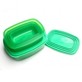 5 Pieces Green Plastic Crisper Food Storage Containers Products Set As Seen On TV