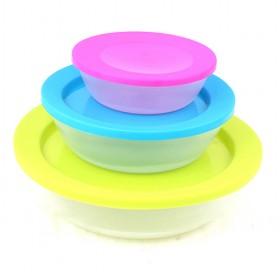 Colorful Circular Preservation Box With Cute Lids Set of 3