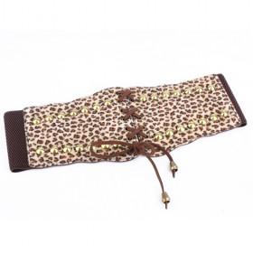 Brown Leopard Rivet Elastic Waist