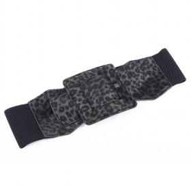 Black Leopard Elastic Waist Belt