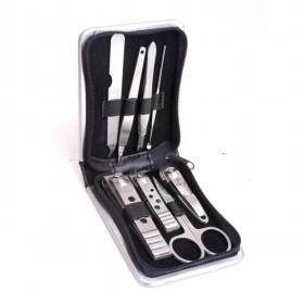 8 In 1 Hot Sale Manicure And Pedicure Set In Black Rectangle PU Case