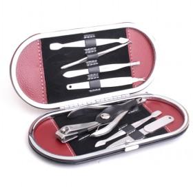 8 In 1 Hot Sale Manicure And Pedicure Set In Red And Black PU Case