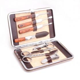 8 In 1 Wooden Color Retro Stylish Portable And Convenient Pedicure Set