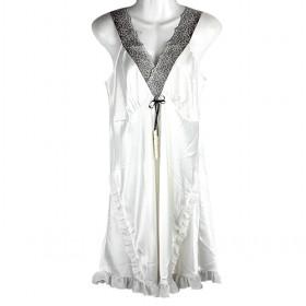 White Deep V Nightgown