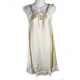 Cream Lotus Leaf Sleeve Nightgown