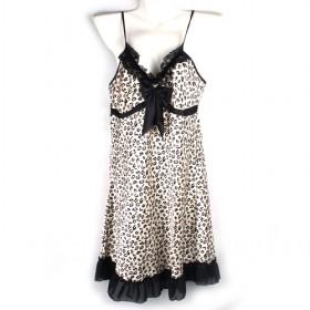 Leopard Black Lace Nightgown