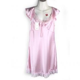 Pink Lace Lotus Sleeve Nightgown