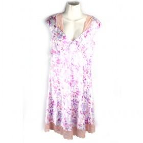 Purple Flower Lace Edge Nightgown