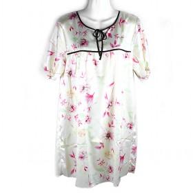 Smooth Elastic Sleeves Nightgown