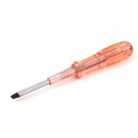 4 Inch Transparent Orange Handle Screwdriver, Flat-tip Screw Drivers For Home ; Construction Use