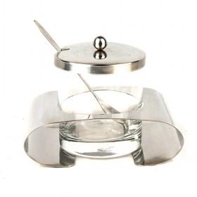 Graceful Single Piece Glass Single Piece Spice Canister With Metal Base