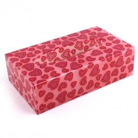 Acrylic Rectangle Plastic Tissue Box With Red Heart Pattern