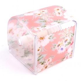 Acrylic Pink Floral Printing Nice Design Toilet Tissue Paper Holder