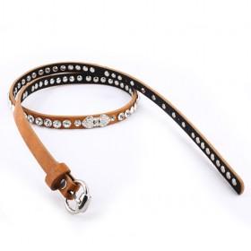 Womens Brown Rhinestone Fashion Belt