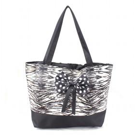 Hot Sale Cheap Tote Bags, Handbags, Zebra Prints Bags With Black Bowknot