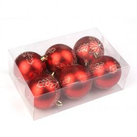 Red Shatterproof 70mm Christmas Balls