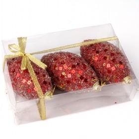 Shatterproof Red Sequins Christmas Ornaments