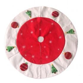 150cm White ; Burgundy Christmas Tree Skirt With Accessories Attached