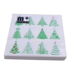 New Green Paper Napkin Serviettes For Christmas Party 33X33cm