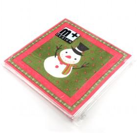 New Snowman Paper Napkin Serviettes For Christmas Party 33X33cm