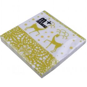 Yellow Paper Napkin Serviettes Party Favor-Merry Christmas,33x33cm