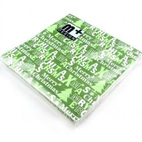 Green Paper Napkin Serviettes Party Favor-Merry Christmas,33x33cm