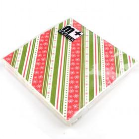 Stripe Paper Napkin Serviettes Party Favor-Merry Christmas,33x33cm
