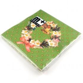 Flower Paper Napkin Serviettes Party Favor-Merry Christmas,33x33cm