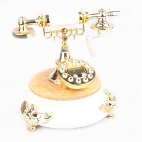 Jade Antique Phones With White Base And Birds Decoration, Desktop Phones