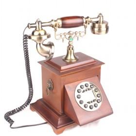 Mahogany Antique Phone With Box Base, Resin Telephones Corded, Elegant Qualtiy Home Phones