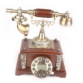Mahogany Antique Phone With Box Base, Resin Phones, Elegant Qualtiy Home Phones
