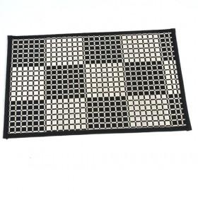 Modern Design Single Square Bamboo Square Black And White Plaid Placemat Table Mats