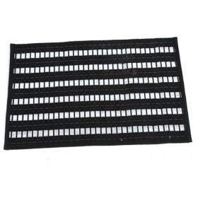 Single Square Bamboo Square Black And White Strips Placemat Table Mats