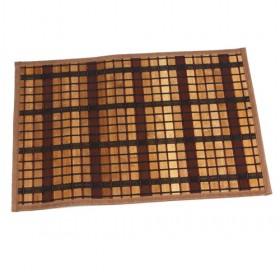 Single Square Bamboo Square Brown Plaid Placemat Table Mats