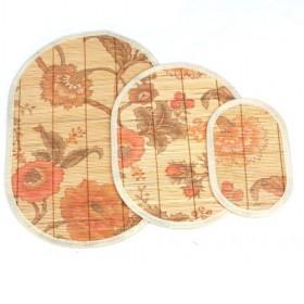 Oval Flower Pattern Prints Bamboo Eco-friendly Placemat Set Of 3